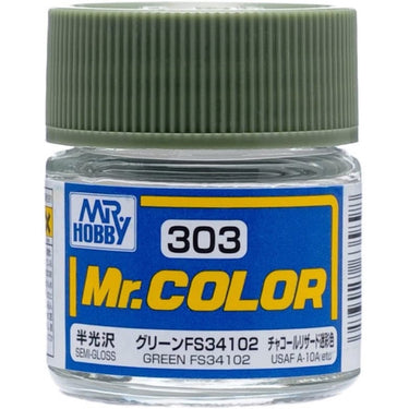Mr Hobby (Gunze) C303 Mr Color Semi Gloss Green FS34102 Lacquer Paint 10ml